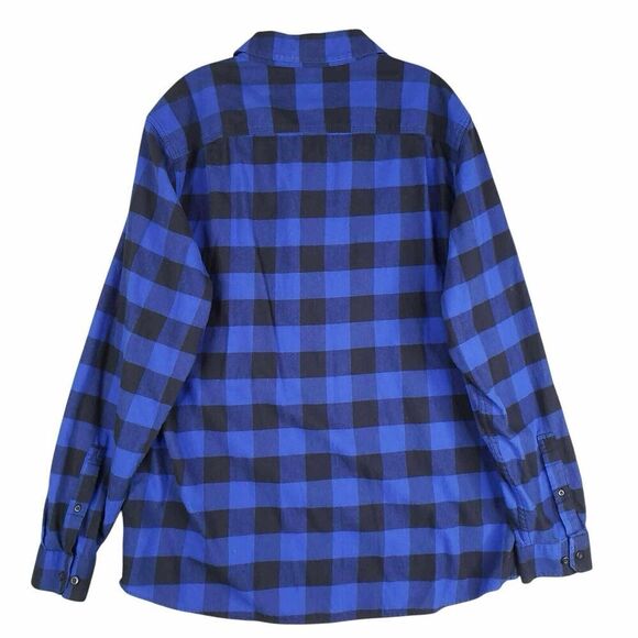 LL Bean Shirt Mens Blue Plaid Flannel LS Button Down Size Large Tall LT - Picture 3 of 9